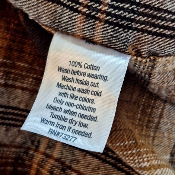 Men's Brushed Flannel Button-Down Shirt Urban Pipeline 100% Cotton Rustic Sz M - Picture 8 of 12